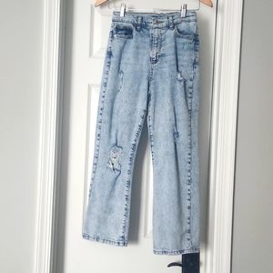 Art Class light wash distressed "Dad" jeans size 12